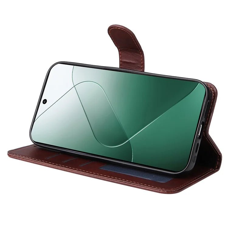 For Xiaomi 14 Case PU Leather Calf Texture Full Protection Phone Protector