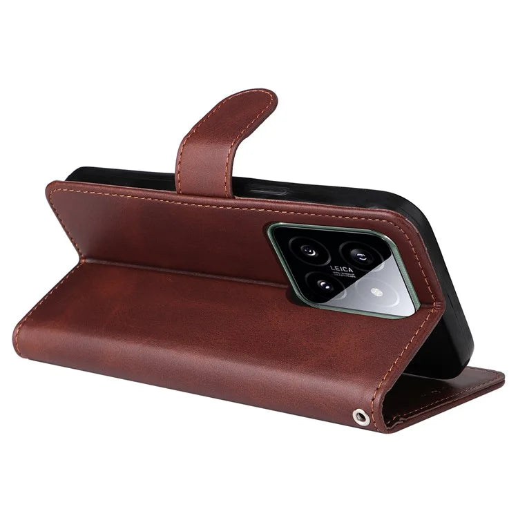 For Xiaomi 14 Case PU Leather Calf Texture Full Protection Phone Protector
