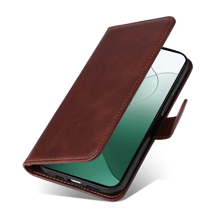 For Xiaomi 14 Case PU Leather Calf Texture Full Protection Phone Protector