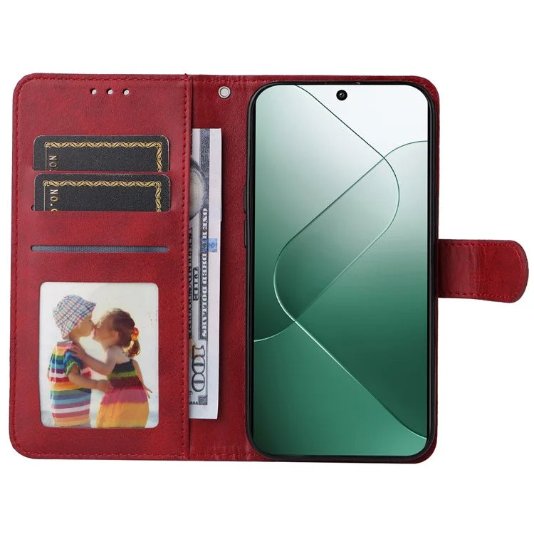 For Xiaomi 14 Case PU Leather Calf Texture Full Protection Phone Protector