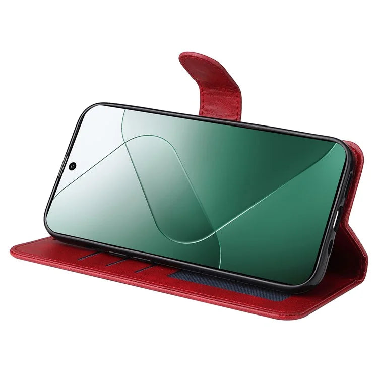 For Xiaomi 14 Case PU Leather Calf Texture Full Protection Phone Protector