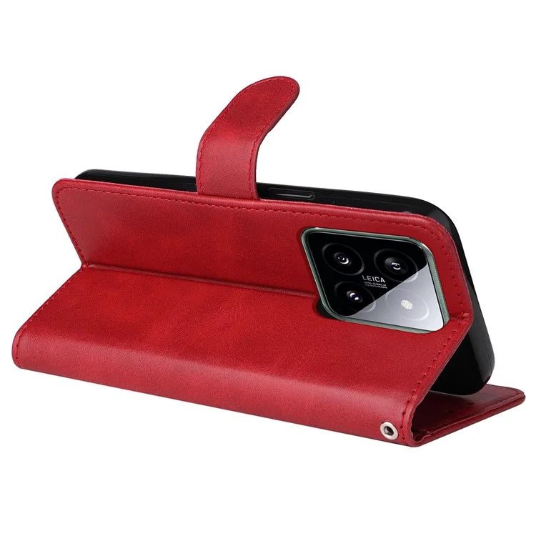 For Xiaomi 14 Case PU Leather Calf Texture Full Protection Phone Protector