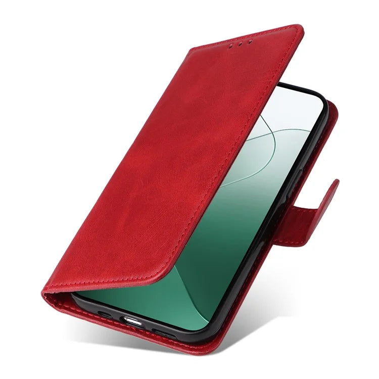 For Xiaomi 14 Case PU Leather Calf Texture Full Protection Phone Protector