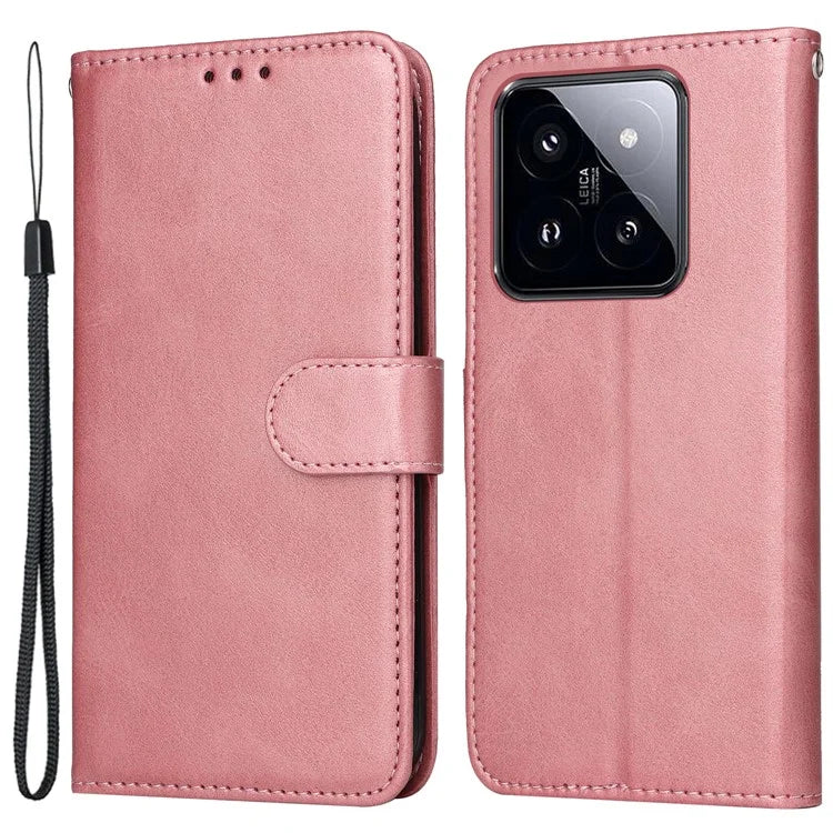 For Xiaomi 14 Pro Case Shockproof PU Leather Phone Cover with Calf Texture