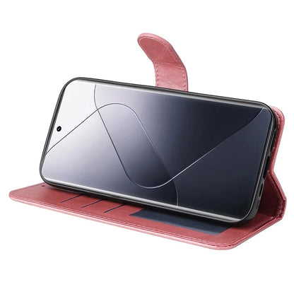 For Xiaomi 14 Pro Case Shockproof PU Leather Phone Cover with Calf Texture