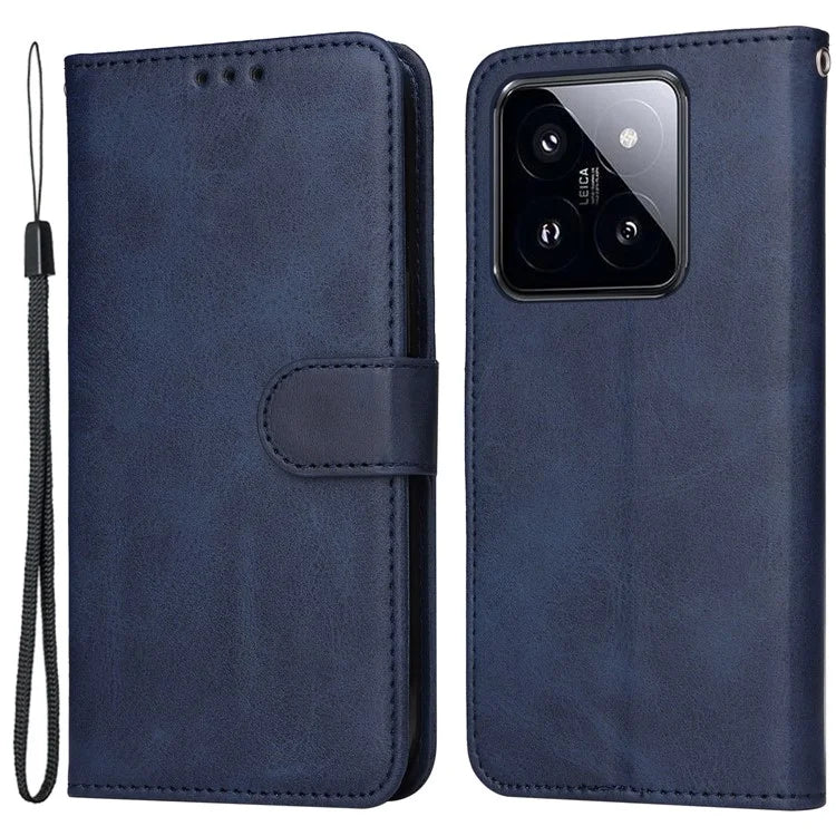 For Xiaomi 14 Pro Case Shockproof PU Leather Phone Cover with Calf Texture