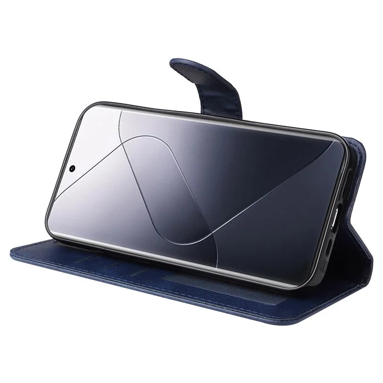 For Xiaomi 14 Pro Case Shockproof PU Leather Phone Cover with Calf Texture