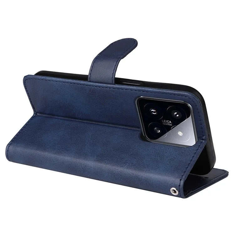 For Xiaomi 14 Pro Case Shockproof PU Leather Phone Cover with Calf Texture