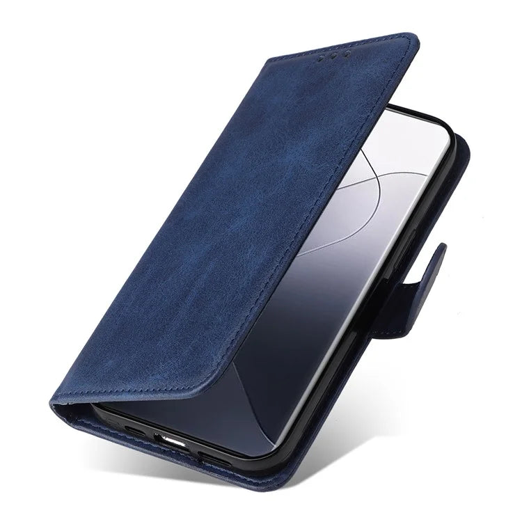 For Xiaomi 14 Pro Case Shockproof PU Leather Phone Cover with Calf Texture
