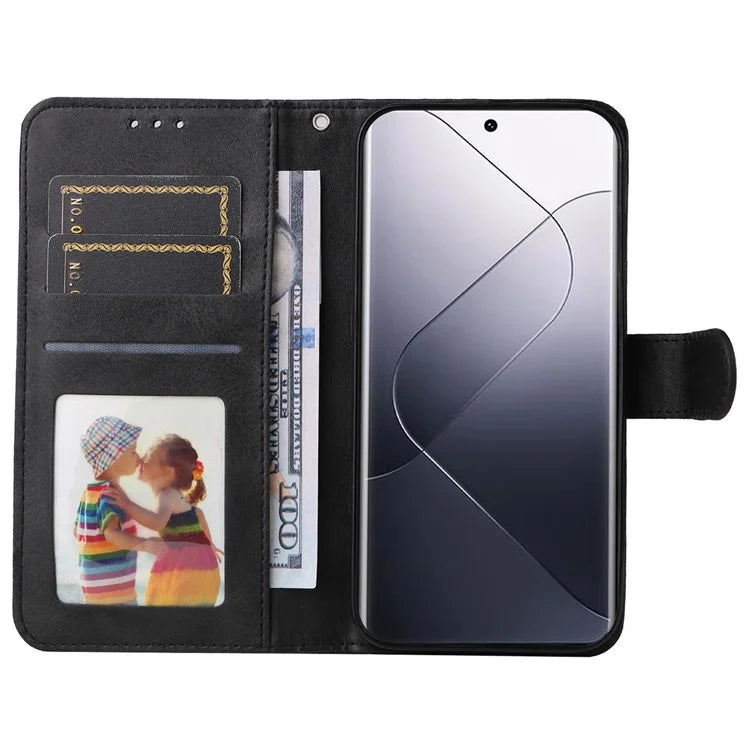For Xiaomi 14 Pro Case Shockproof PU Leather Phone Cover with Calf Texture
