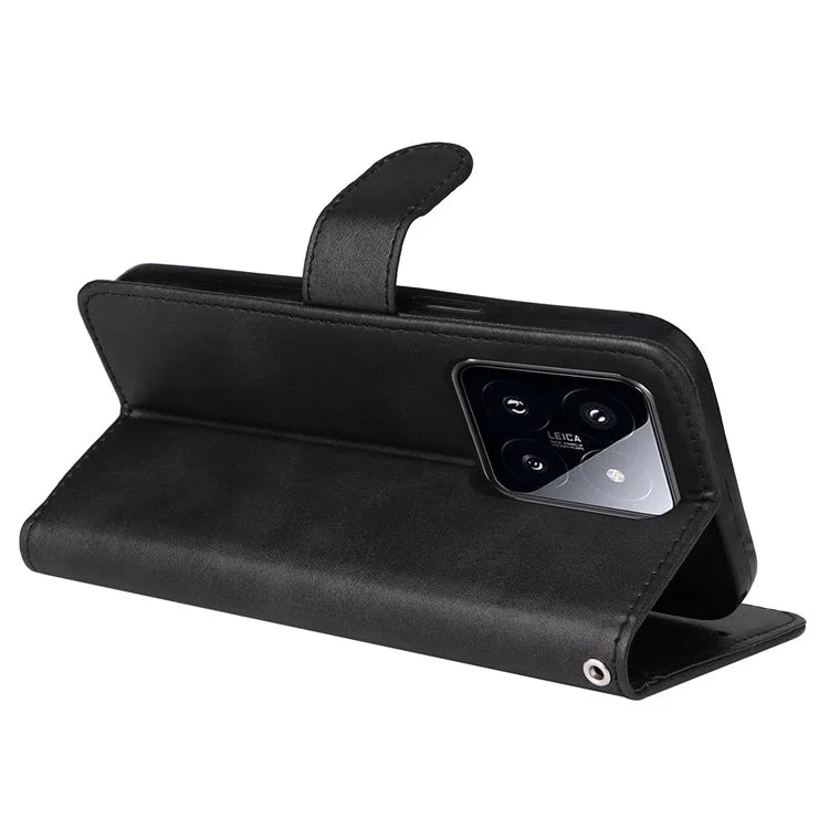 For Xiaomi 14 Pro Case Shockproof PU Leather Phone Cover with Calf Texture