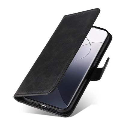 For Xiaomi 14 Pro Case Shockproof PU Leather Phone Cover with Calf Texture