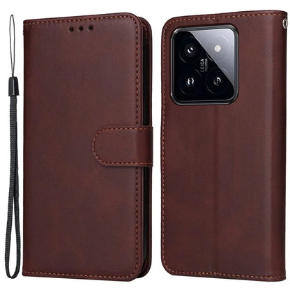 For Xiaomi 14 Pro Case Shockproof PU Leather Phone Cover with Calf Texture