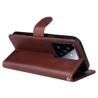 For Xiaomi 14 Pro Case Shockproof PU Leather Phone Cover with Calf Texture