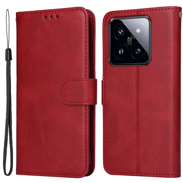 For Xiaomi 14 Pro Case Shockproof PU Leather Phone Cover with Calf Texture