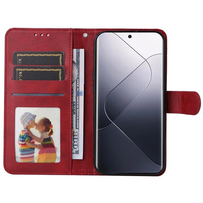 For Xiaomi 14 Pro Case Shockproof PU Leather Phone Cover with Calf Texture