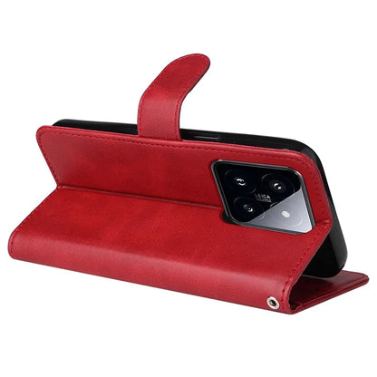 For Xiaomi 14 Pro Case Shockproof PU Leather Phone Cover with Calf Texture