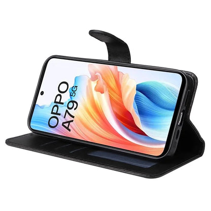 For Oppo A79 5G / A2 5G Case PU Leather Anti-drop Calf Texture Protective Cover