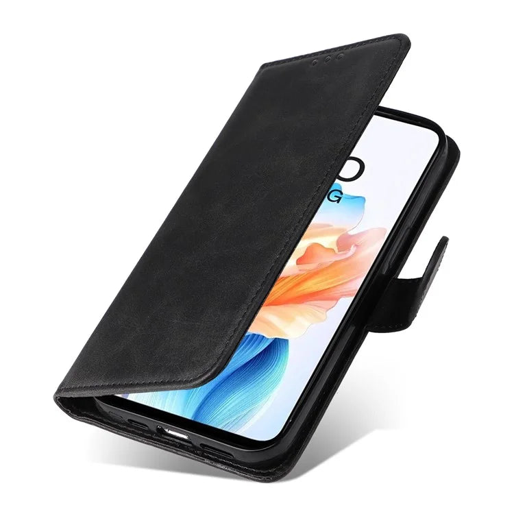 For Oppo A79 5G / A2 5G Case PU Leather Anti-drop Calf Texture Protective Cover