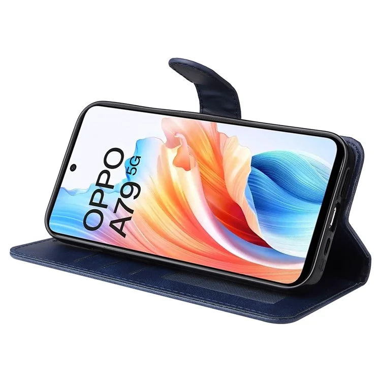 For Oppo A79 5G / A2 5G Case PU Leather Anti-drop Calf Texture Protective Cover