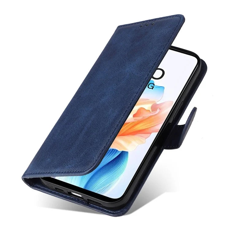 For Oppo A79 5G / A2 5G Case PU Leather Anti-drop Calf Texture Protective Cover