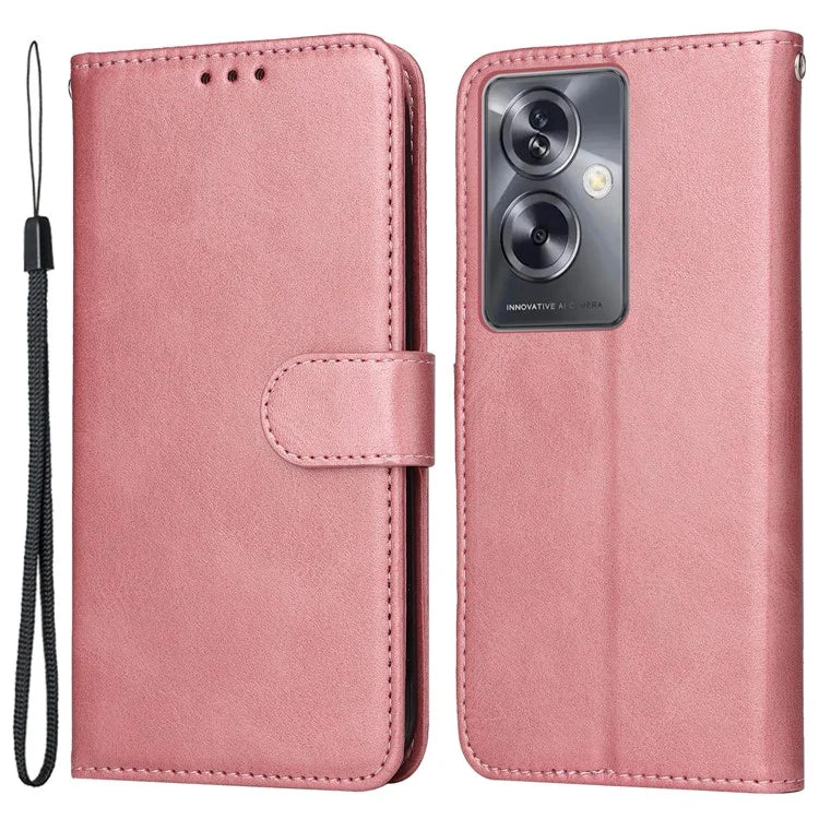 For Oppo A79 5G / A2 5G Case PU Leather Anti-drop Calf Texture Protective Cover