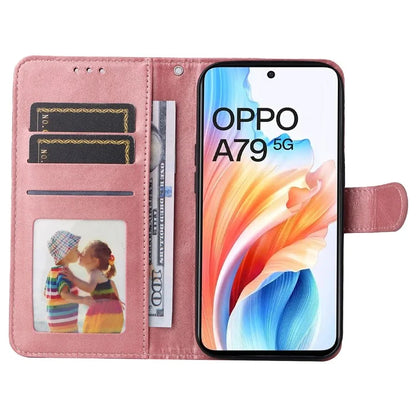 For Oppo A79 5G / A2 5G Case PU Leather Anti-drop Calf Texture Protective Cover