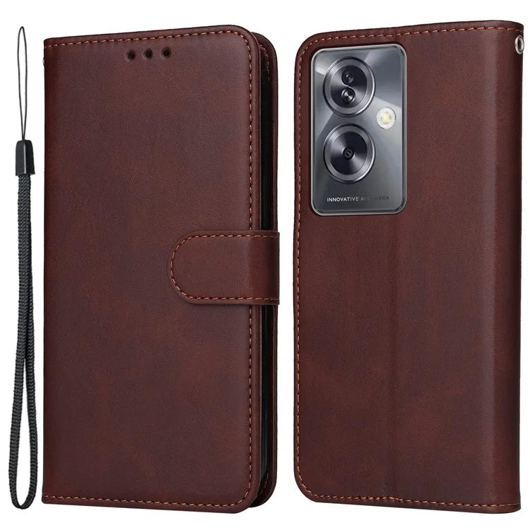 For Oppo A79 5G / A2 5G Case PU Leather Anti-drop Calf Texture Protective Cover