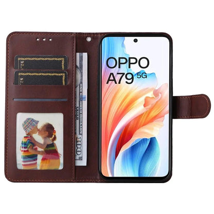 For Oppo A79 5G / A2 5G Case PU Leather Anti-drop Calf Texture Protective Cover
