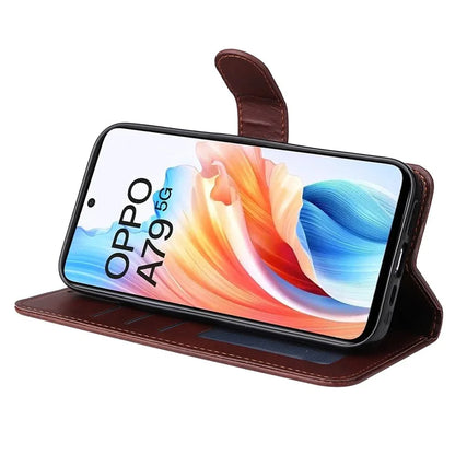 For Oppo A79 5G / A2 5G Case PU Leather Anti-drop Calf Texture Protective Cover