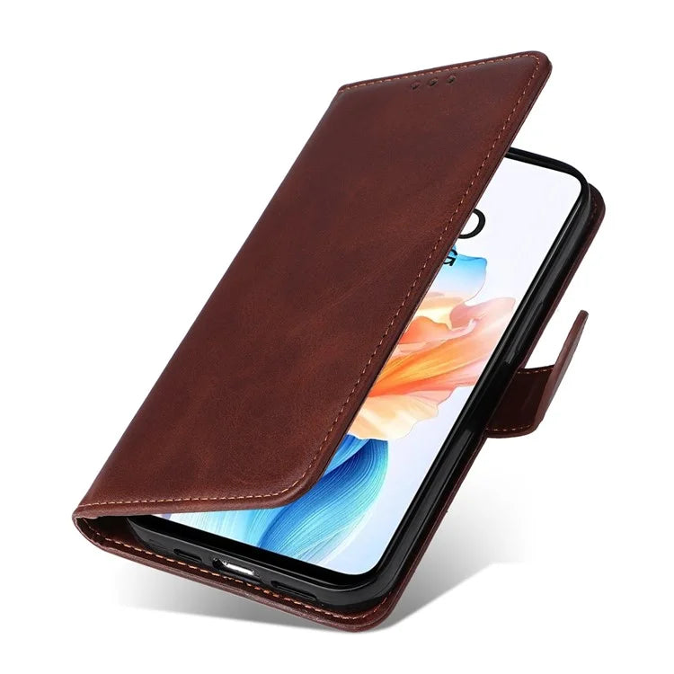 For Oppo A79 5G / A2 5G Case PU Leather Anti-drop Calf Texture Protective Cover
