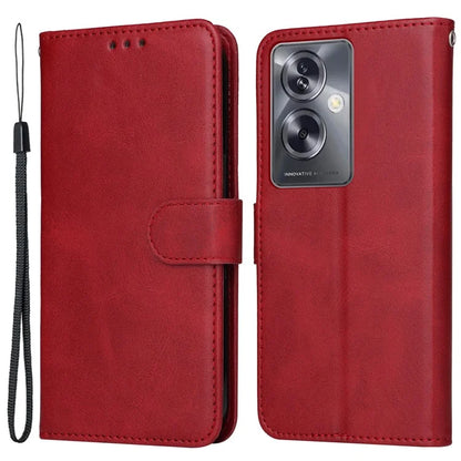 For Oppo A79 5G / A2 5G Case PU Leather Anti-drop Calf Texture Protective Cover