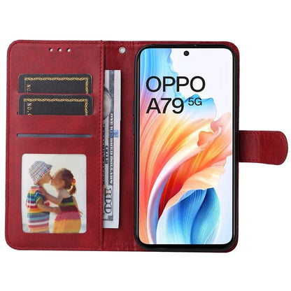 For Oppo A79 5G / A2 5G Case PU Leather Anti-drop Calf Texture Protective Cover