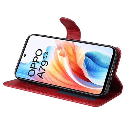 For Oppo A79 5G / A2 5G Case PU Leather Anti-drop Calf Texture Protective Cover