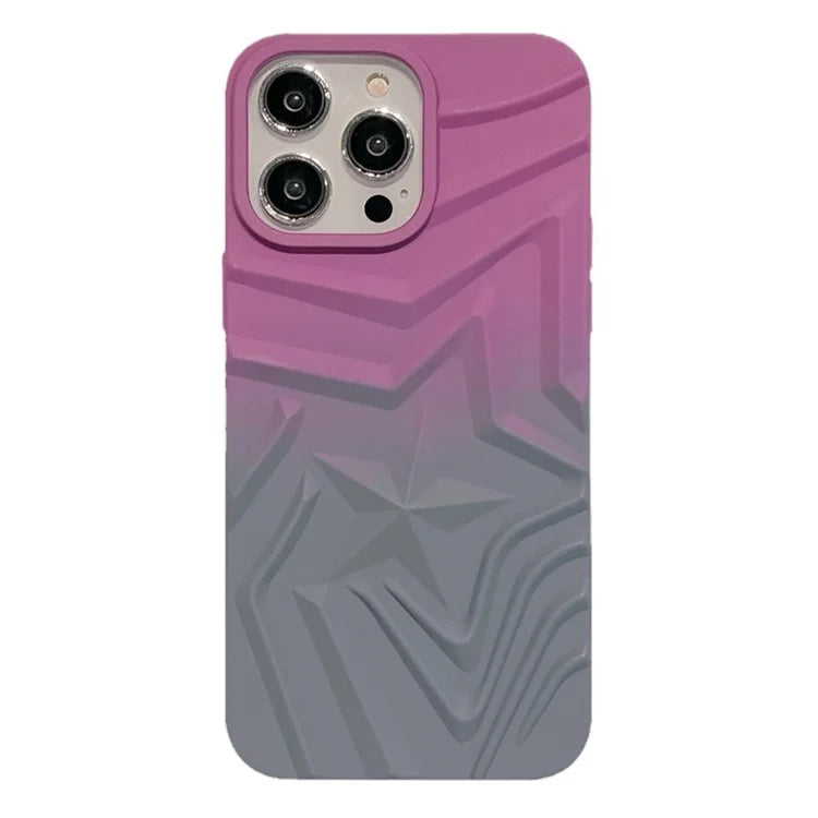 For iPhone 15 Pro Case Star Pattern TPU Gradient Phone Cover