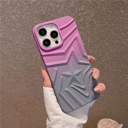 For iPhone 15 Pro Case Star Pattern TPU Gradient Phone Cover
