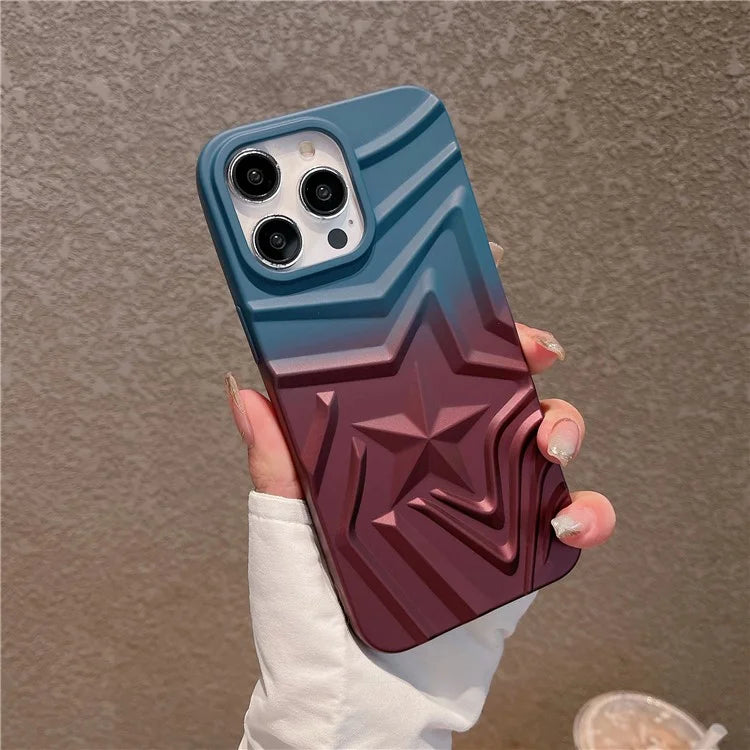 For iPhone 15 Pro Case Star Pattern TPU Gradient Phone Cover