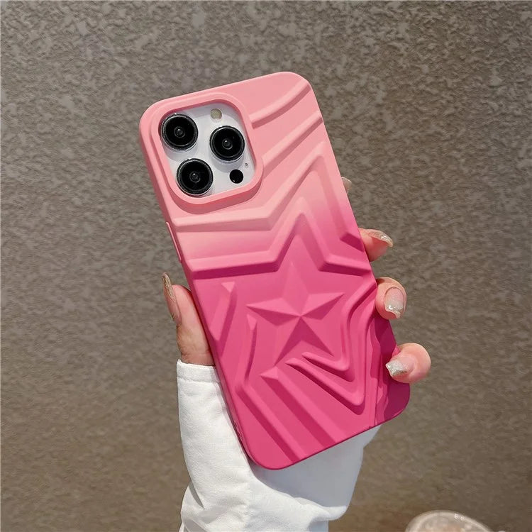 For iPhone 15 Pro Max TPU Phone Case Shockproof Gradient Star Pattern Cover