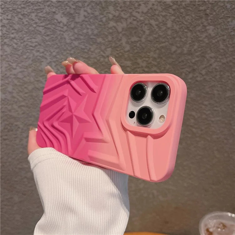 For iPhone 15 Pro Max TPU Phone Case Shockproof Gradient Star Pattern Cover