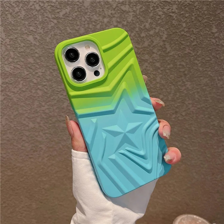For iPhone 15 Pro Max TPU Phone Case Shockproof Gradient Star Pattern Cover