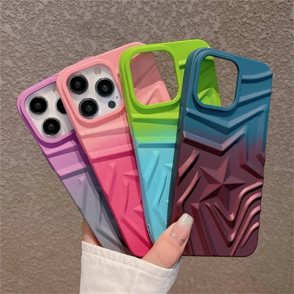 For iPhone 15 Pro Max TPU Phone Case Shockproof Gradient Star Pattern Cover