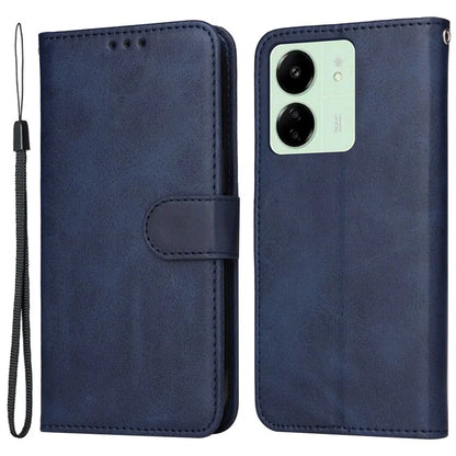 For Xiaomi Redmi 13C 4G Case Shockproof PU Leather Phone Cover Calf Texture Phone Shell
