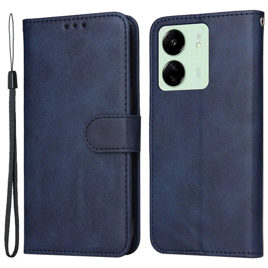 For Xiaomi Redmi 13C 4G Case Shockproof PU Leather Phone Cover Calf Texture Phone Shell