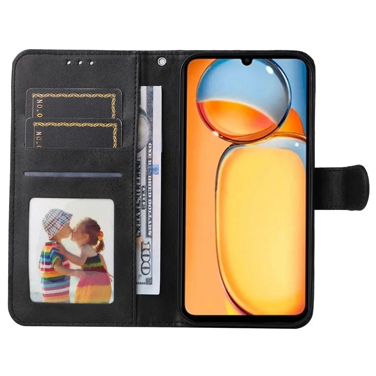 For Xiaomi Redmi 13C 4G Case Shockproof PU Leather Phone Cover Calf Texture Phone Shell