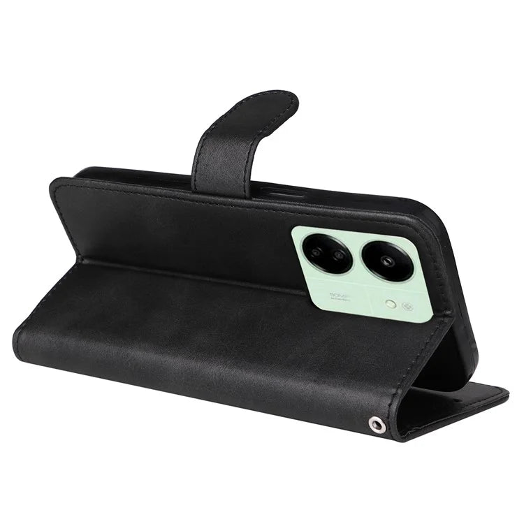 For Xiaomi Redmi 13C 4G Case Shockproof PU Leather Phone Cover Calf Texture Phone Shell