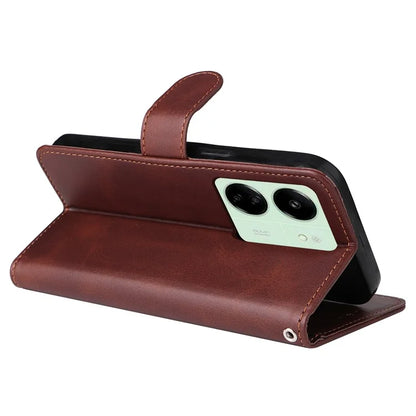 For Xiaomi Redmi 13C 4G Case Shockproof PU Leather Phone Cover Calf Texture Phone Shell
