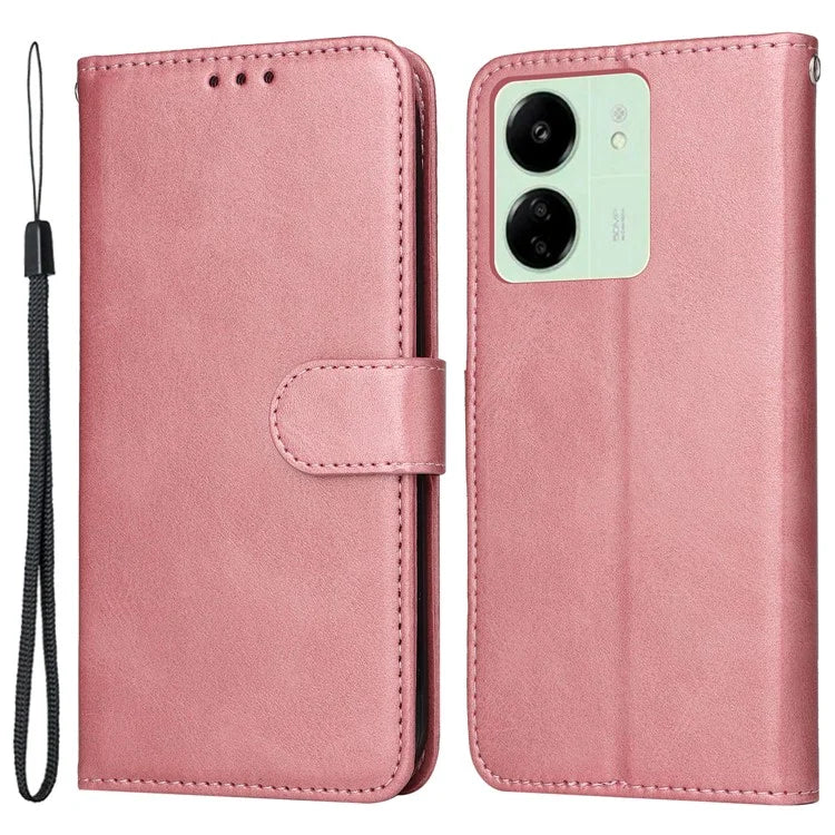 For Xiaomi Redmi 13C 4G Case Shockproof PU Leather Phone Cover Calf Texture Phone Shell