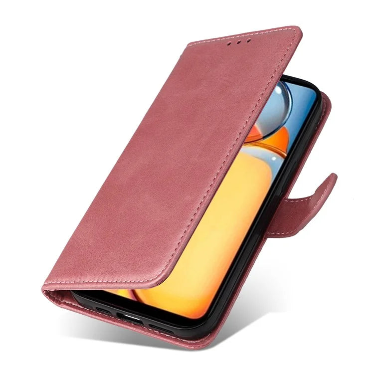 For Xiaomi Redmi 13C 4G Case Shockproof PU Leather Phone Cover Calf Texture Phone Shell