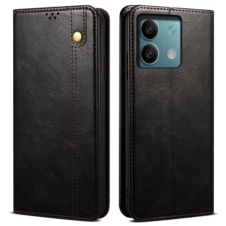 For Xiaomi Redmi Note 13 Pro 5G / Poco X6 5G Case PU Leather Anti-drop Stand Phone Protector
