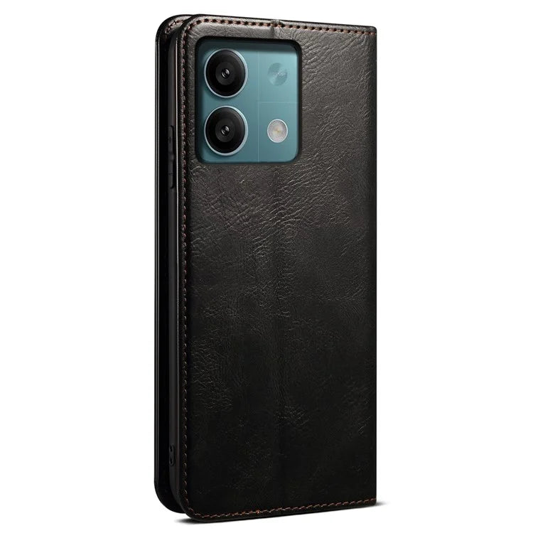 For Xiaomi Redmi Note 13 Pro 5G / Poco X6 5G Case PU Leather Anti-drop Stand Phone Protector